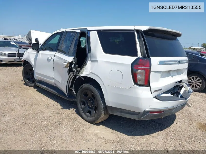 2021 Chevrolet Tahoe 2Wd Commercial Fleet VIN: 1GNSCLED7MR310555 Lot: 40036563