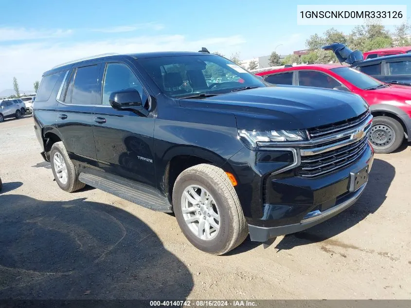 2021 Chevrolet Tahoe 2Wd Lt VIN: 1GNSCNKD0MR333126 Lot: 40140742