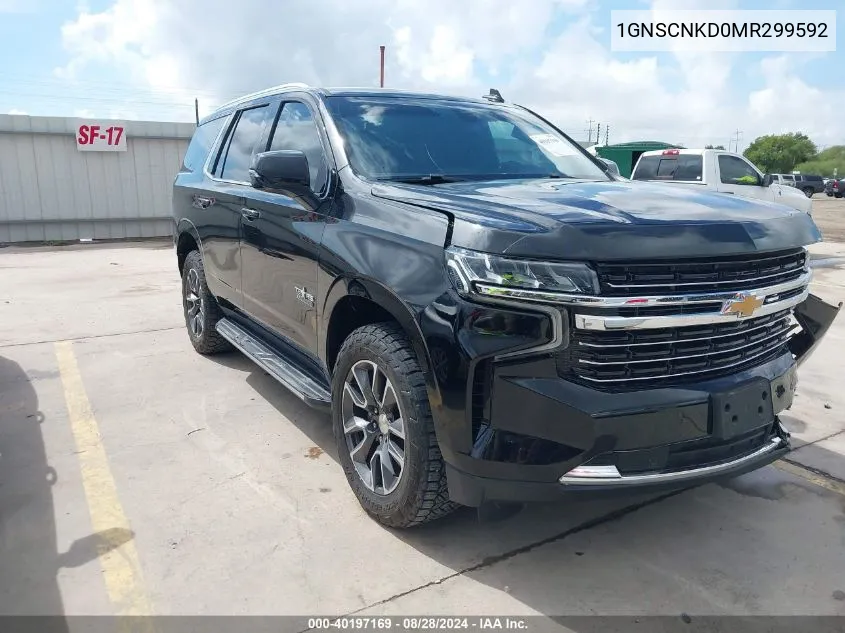 2021 Chevrolet Tahoe 2Wd Lt VIN: 1GNSCNKD0MR299592 Lot: 40197169