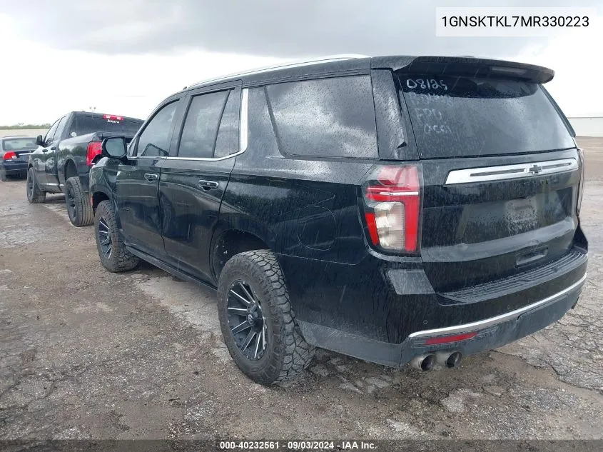 2021 Chevrolet Tahoe 4Wd High Country VIN: 1GNSKTKL7MR330223 Lot: 40232561