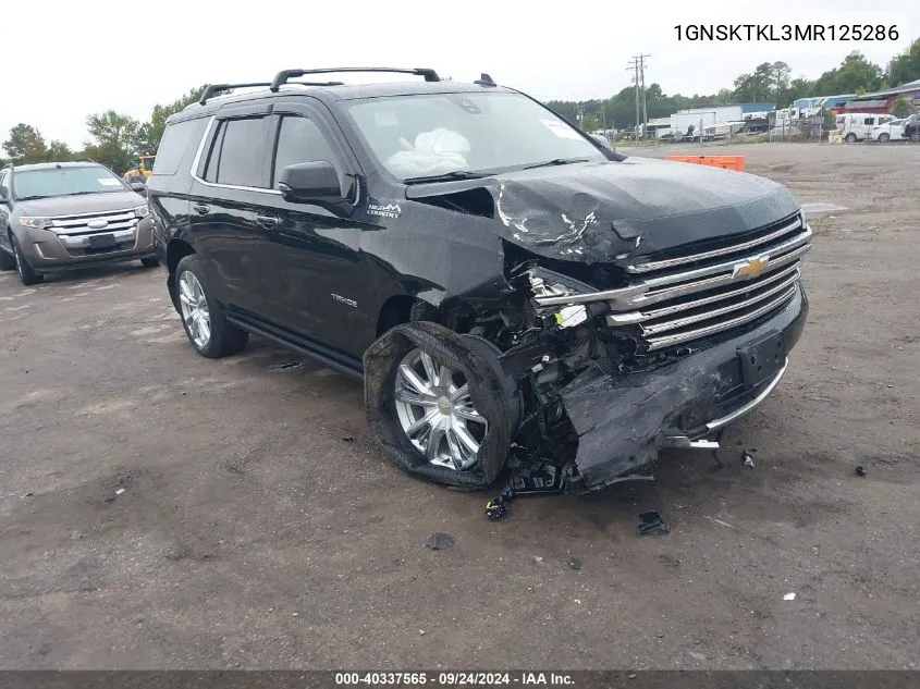 2021 Chevrolet Tahoe K1500 High Country VIN: 1GNSKTKL3MR125286 Lot: 40337565