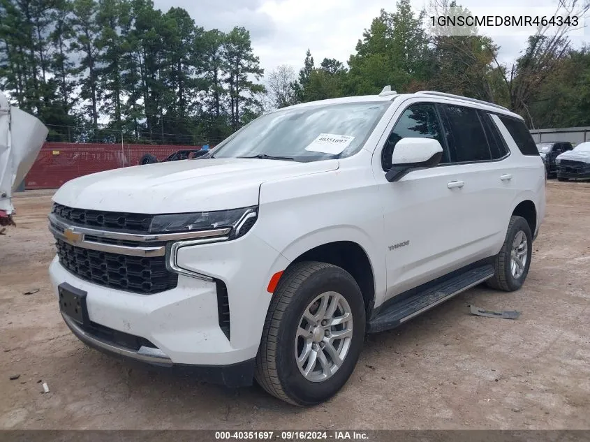 2021 Chevrolet Tahoe 2Wd Ls VIN: 1GNSCMED8MR464343 Lot: 40351697