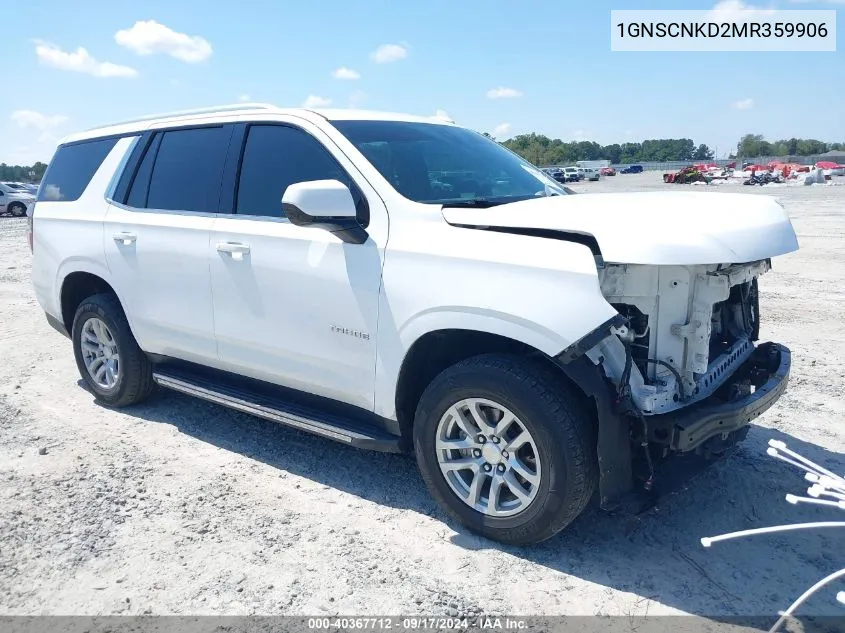 2021 Chevrolet Tahoe 2Wd Lt VIN: 1GNSCNKD2MR359906 Lot: 40367712