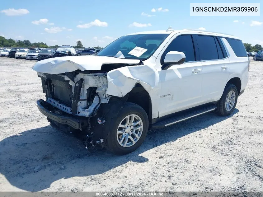 2021 Chevrolet Tahoe 2Wd Lt VIN: 1GNSCNKD2MR359906 Lot: 40367712