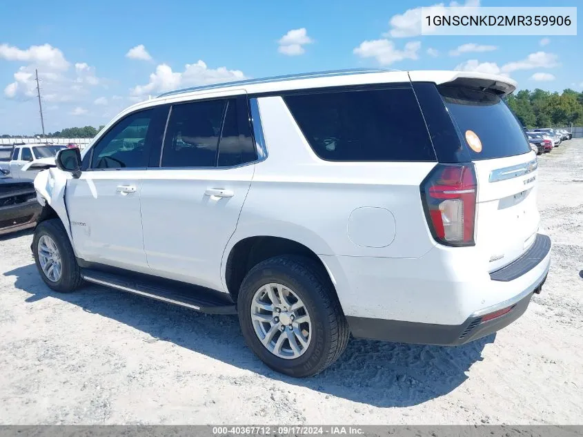 2021 Chevrolet Tahoe 2Wd Lt VIN: 1GNSCNKD2MR359906 Lot: 40367712