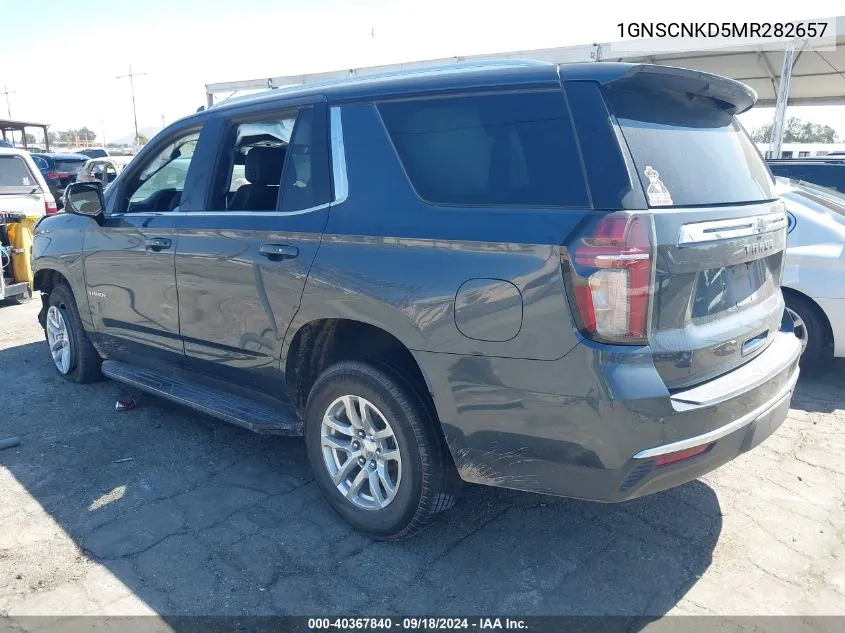 2021 Chevrolet Tahoe 2Wd Lt VIN: 1GNSCNKD5MR282657 Lot: 40367840