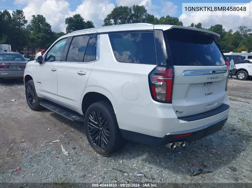 2021 Chevrolet Tahoe 4Wd High Country VIN: 1GNSKTKL8MR458048 Lot: 40443633