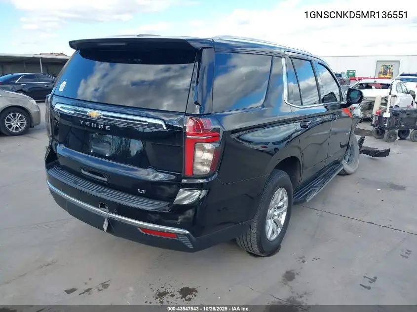 1GNSCNKD5MR136551 2021 Chevrolet Tahoe 2Wd Lt