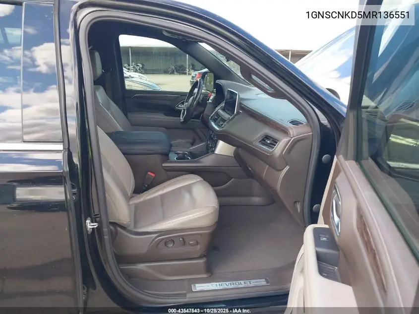 1GNSCNKD5MR136551 2021 Chevrolet Tahoe 2Wd Lt