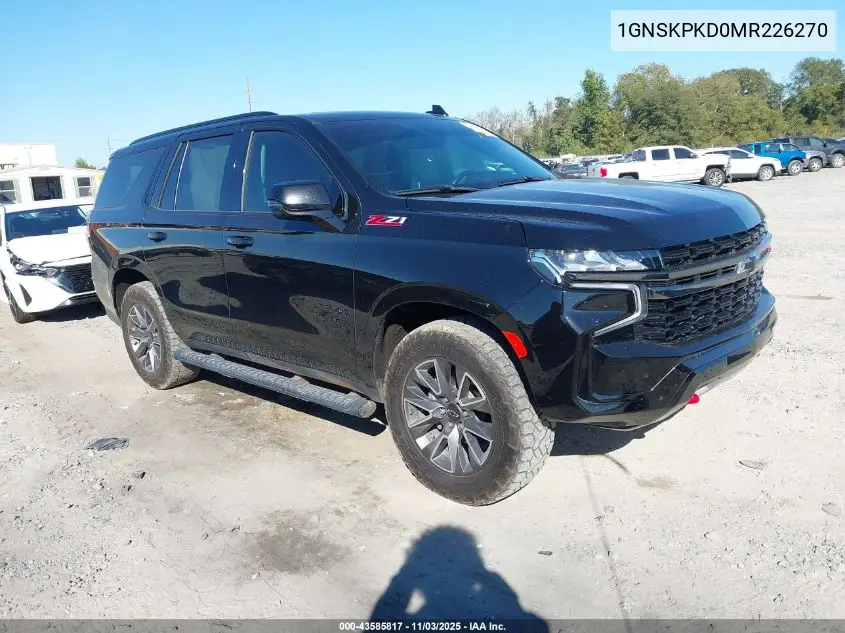 1GNSKPKD0MR226270 2021 Chevrolet Tahoe 4Wd Z71