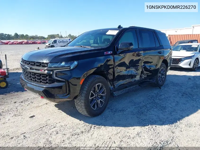 1GNSKPKD0MR226270 2021 Chevrolet Tahoe 4Wd Z71