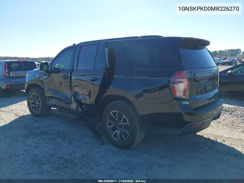 1GNSKPKD0MR226270 2021 Chevrolet Tahoe 4Wd Z71