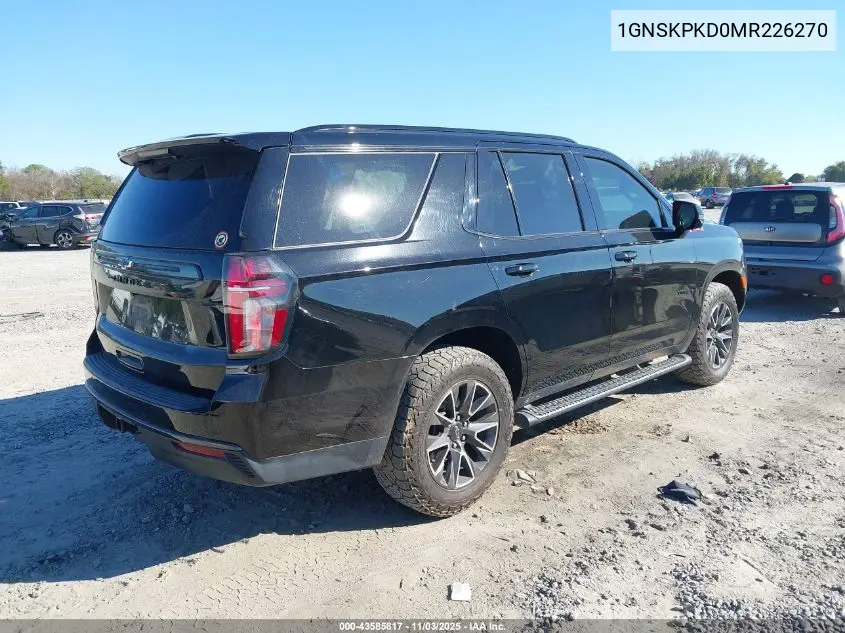 1GNSKPKD0MR226270 2021 Chevrolet Tahoe 4Wd Z71