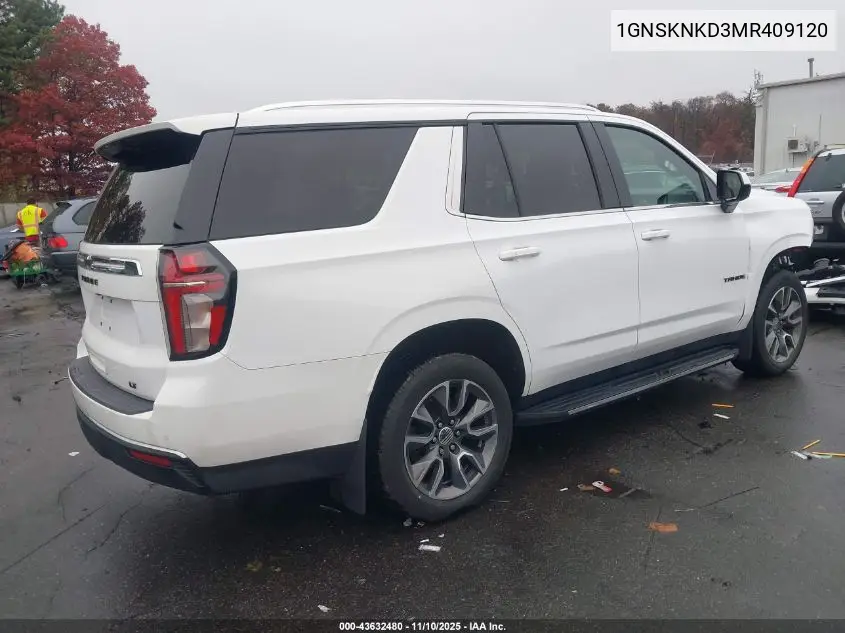 1GNSKNKD3MR409120 2021 Chevrolet Tahoe 4Wd Lt