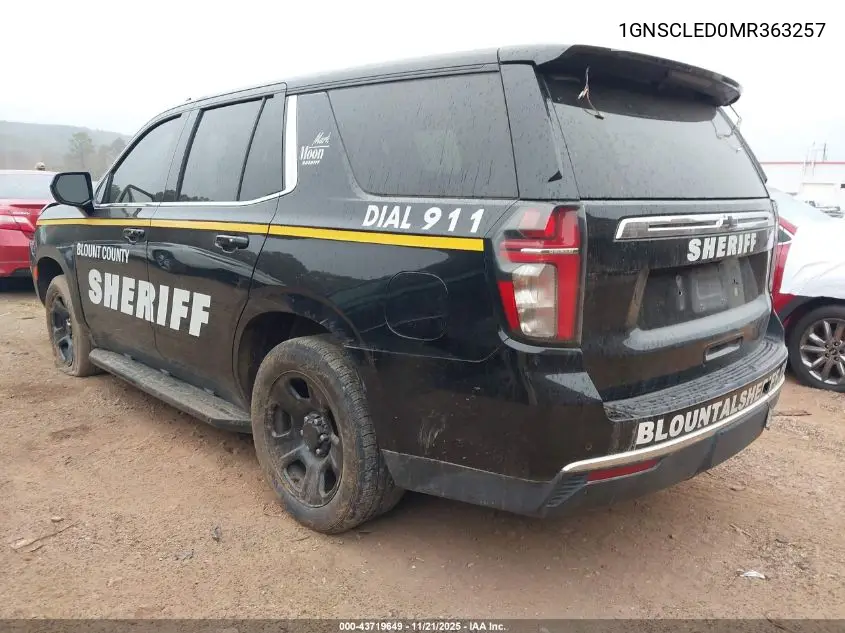 1GNSCLED0MR363257 2021 Chevrolet Tahoe 2Wd Commercial Fleet