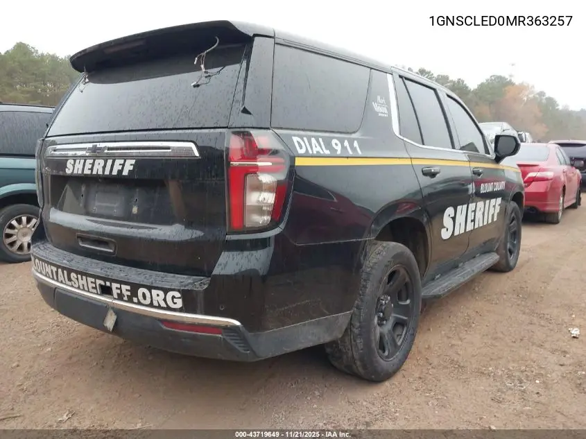 1GNSCLED0MR363257 2021 Chevrolet Tahoe 2Wd Commercial Fleet