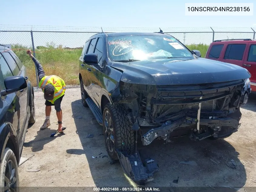 2022 Chevrolet Tahoe 2Wd Rst VIN: 1GNSCRKD4NR238156 Lot: 40021488