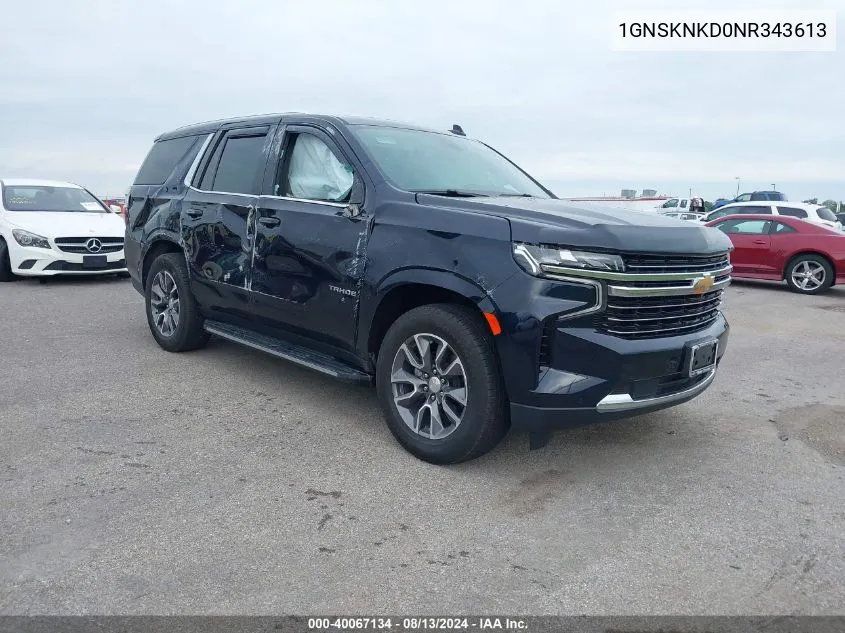 1GNSKNKD0NR343613 2022 Chevrolet Tahoe 4Wd Lt