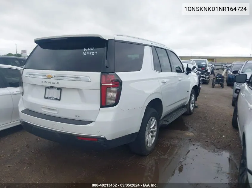 1GNSKNKD1NR164724 2022 Chevrolet Tahoe K1500 Lt