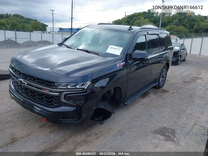 2022 Chevrolet Tahoe 4Wd Z71 VIN: 1GNSKPKD6NR166612 Lot: 40398321