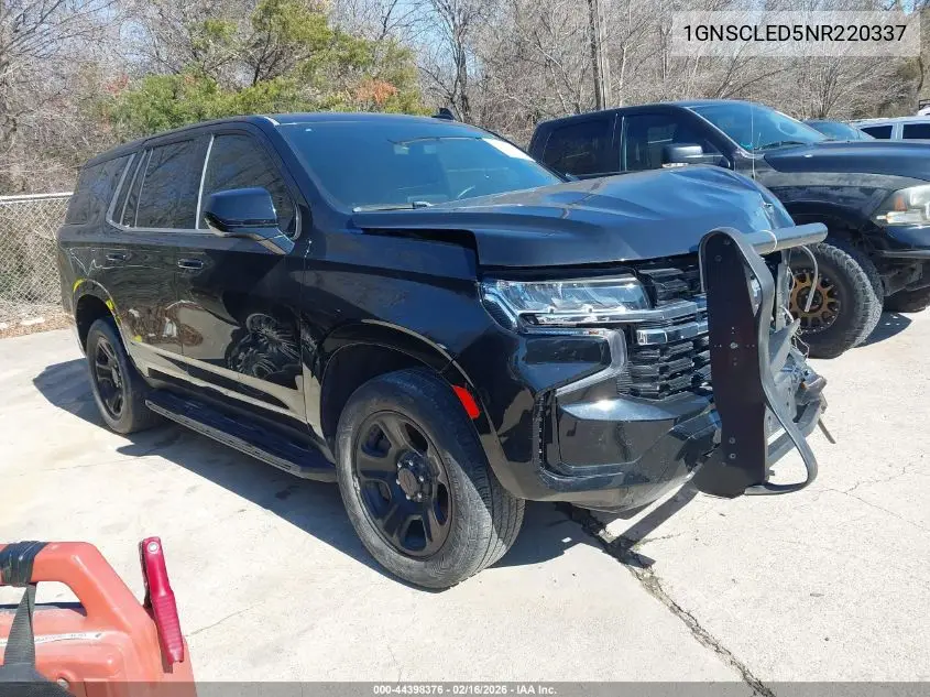 2022 Chevrolet Tahoe 2Wd Commercial Fleet VIN: 1GNSCLED5NR220337 Lot: 44398376