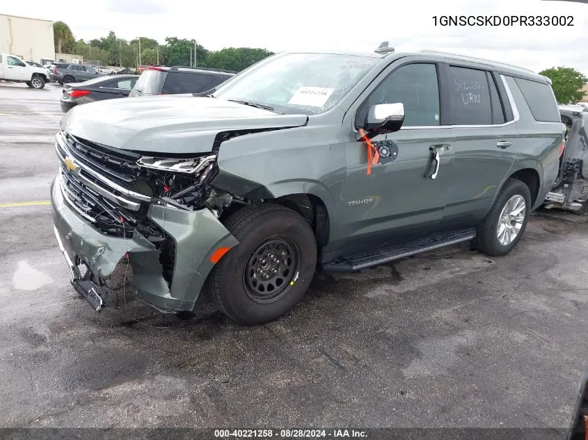 2023 Chevrolet Tahoe 2Wd Premier VIN: 1GNSCSKD0PR333002 Lot: 40221258