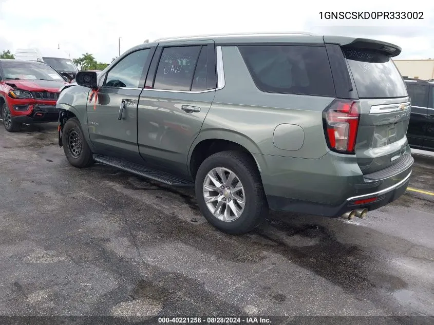 2023 Chevrolet Tahoe 2Wd Premier VIN: 1GNSCSKD0PR333002 Lot: 40221258