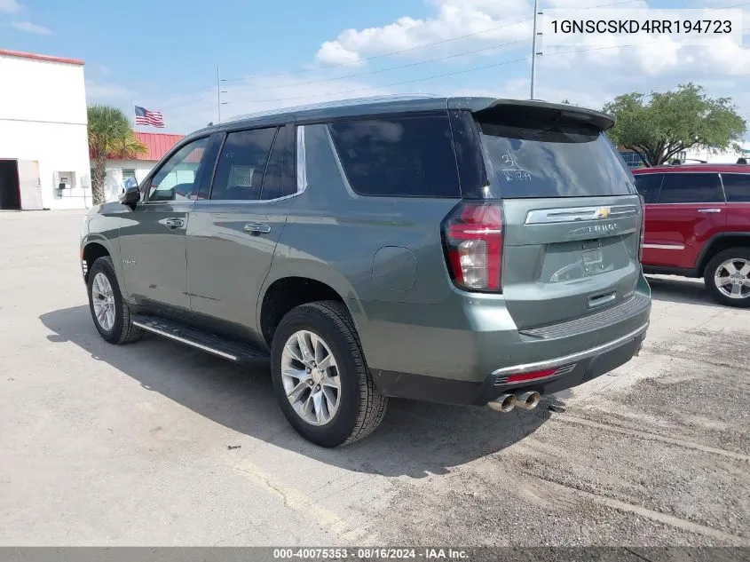 2024 Chevrolet Tahoe 2Wd Premier VIN: 1GNSCSKD4RR194723 Lot: 40075353