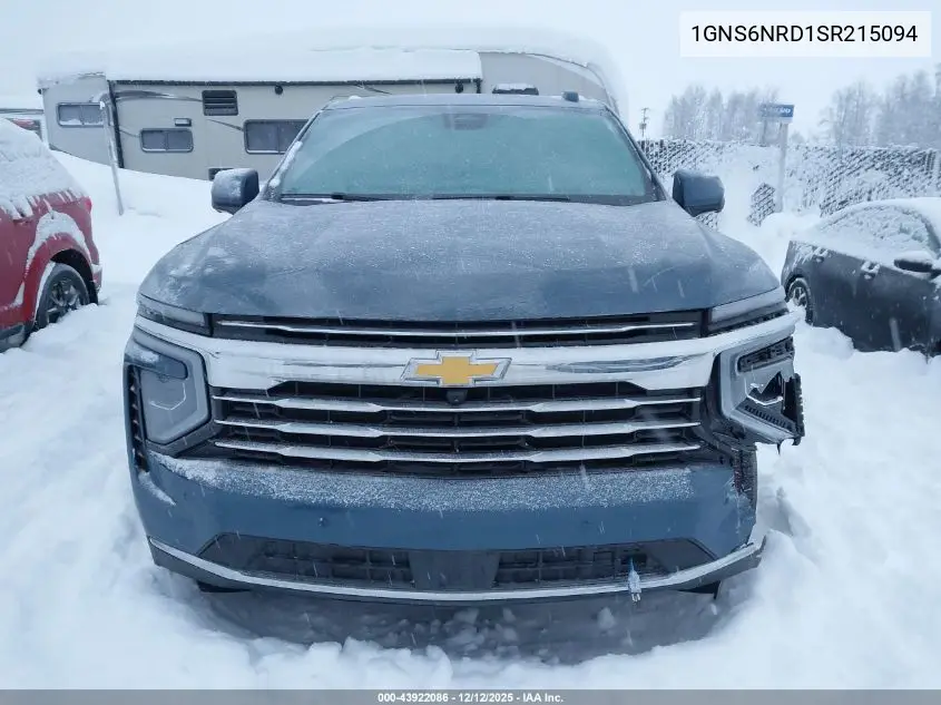 1GNS6NRD1SR215094 2025 Chevrolet Tahoe 4Wd Lt
