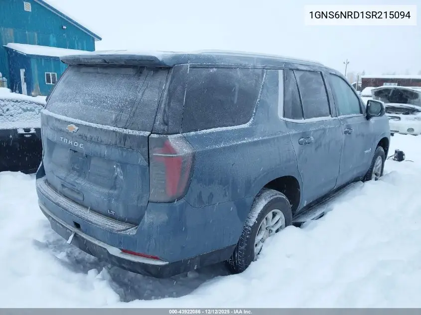 1GNS6NRD1SR215094 2025 Chevrolet Tahoe 4Wd Lt