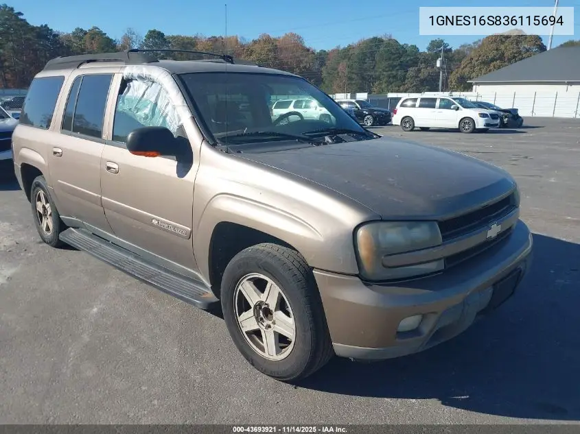 1GNES16S836115694 2003 Chevrolet Trailblazer Ext Lt