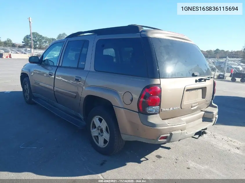 1GNES16S836115694 2003 Chevrolet Trailblazer Ext Lt