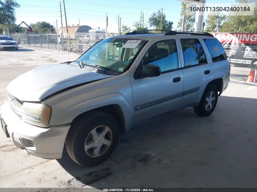 1GNDT13S042400184 2004 Chevrolet Trailblazer Ls