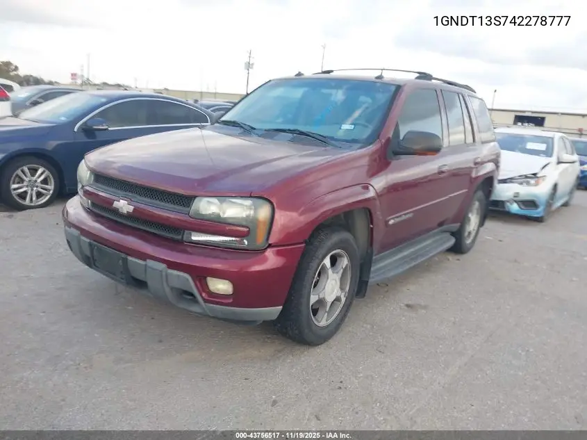 1GNDT13S742278777 2004 Chevrolet Trailblazer Lt