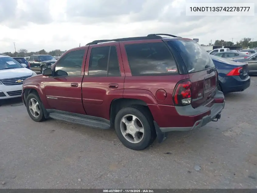 1GNDT13S742278777 2004 Chevrolet Trailblazer Lt
