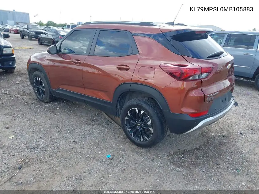 KL79MPSL0MB105883 2021 Chevrolet Trailblazer Fwd Lt