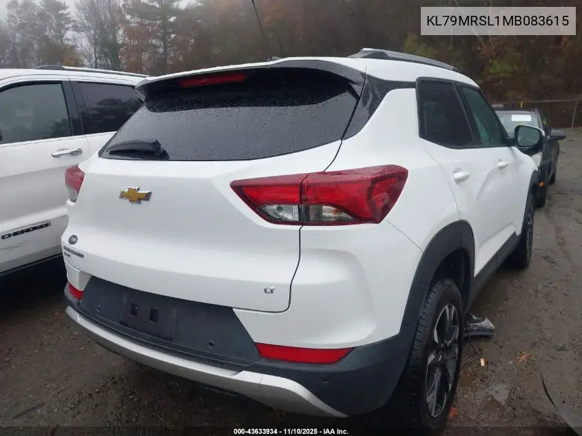 KL79MRSL1MB083615 2021 Chevrolet Trailblazer Awd Lt