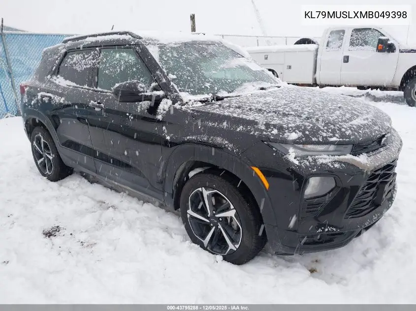 KL79MUSLXMB049398 2021 Chevrolet Trailblazer Awd Rs