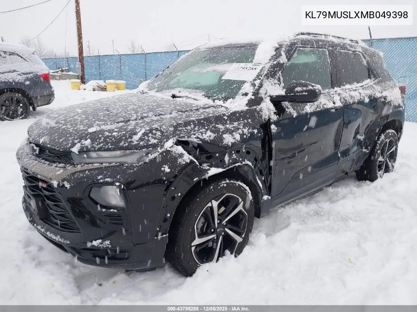 KL79MUSLXMB049398 2021 Chevrolet Trailblazer Awd Rs