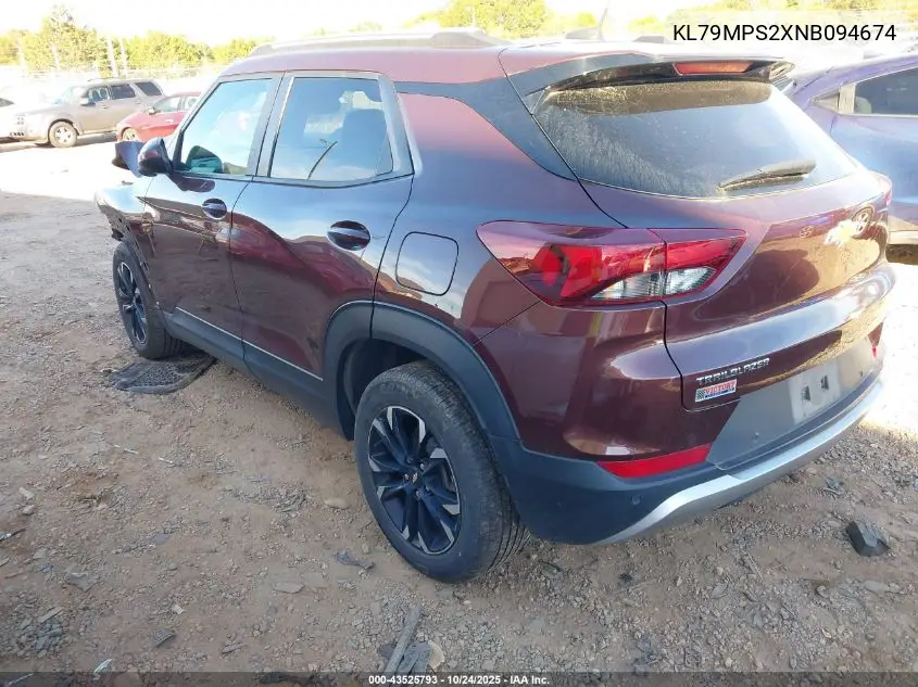 KL79MPS2XNB094674 2022 Chevrolet Trailblazer Fwd Lt