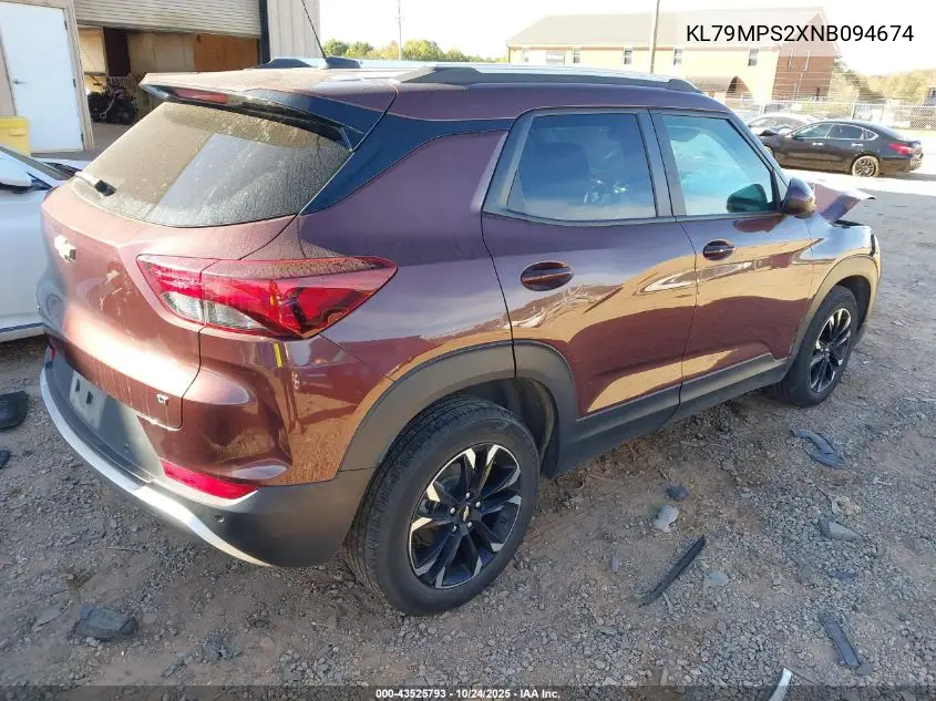 KL79MPS2XNB094674 2022 Chevrolet Trailblazer Fwd Lt