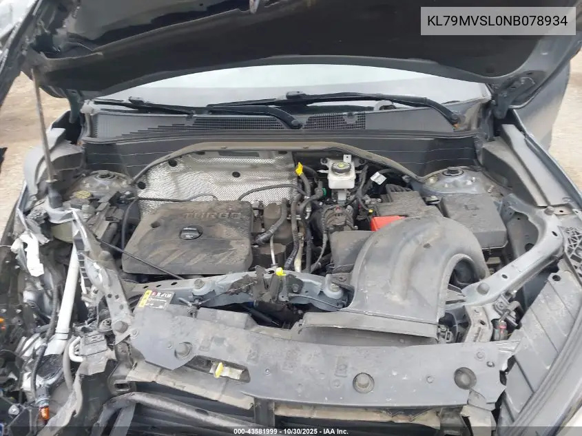 KL79MVSL0NB078934 2022 Chevrolet Trailblazer Fwd Activ