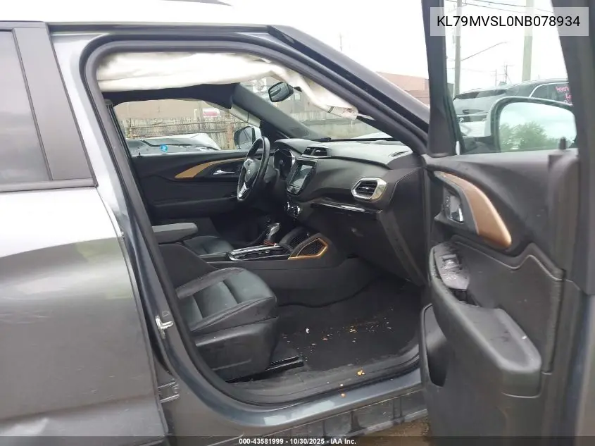 KL79MVSL0NB078934 2022 Chevrolet Trailblazer Fwd Activ