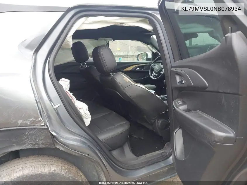 KL79MVSL0NB078934 2022 Chevrolet Trailblazer Fwd Activ
