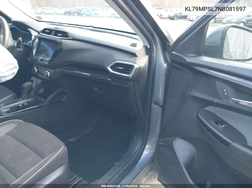 KL79MPSL7NB081597 2022 Chevrolet Trailblazer Fwd Lt