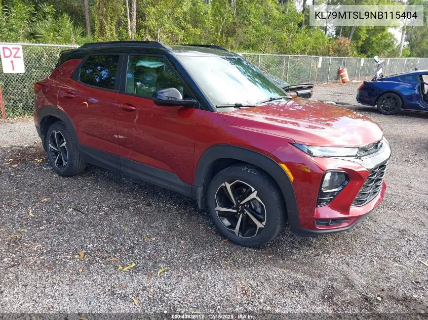 KL79MTSL9NB115404 2022 Chevrolet Trailblazer Fwd Rs