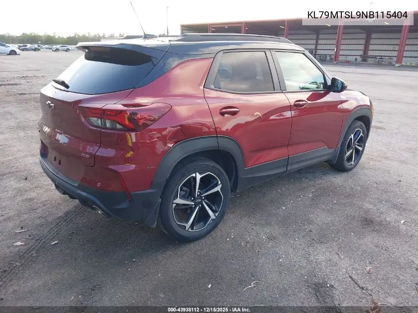 KL79MTSL9NB115404 2022 Chevrolet Trailblazer Fwd Rs