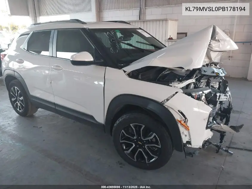 KL79MVSL0PB178194 2023 Chevrolet Trailblazer Fwd Activ