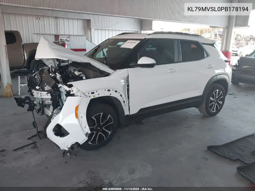 KL79MVSL0PB178194 2023 Chevrolet Trailblazer Fwd Activ
