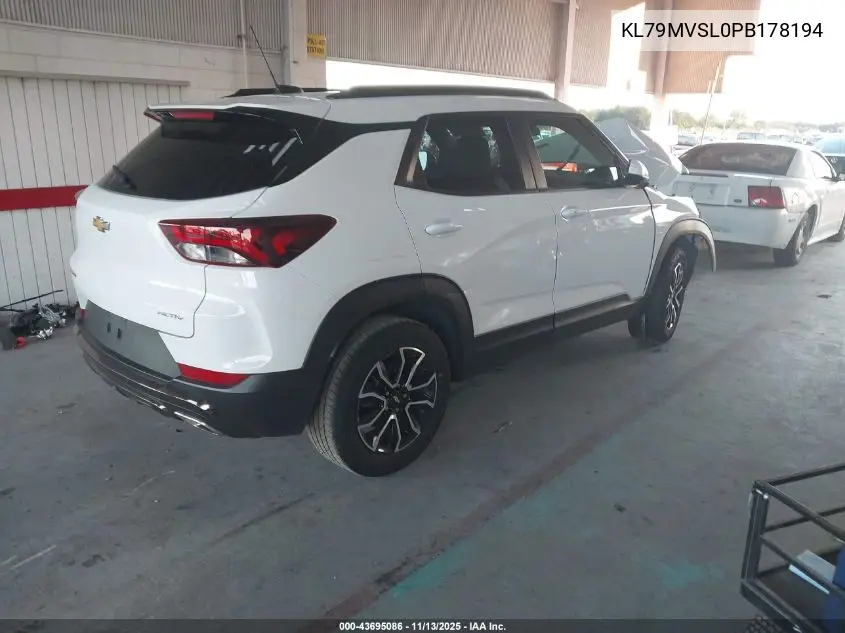 KL79MVSL0PB178194 2023 Chevrolet Trailblazer Fwd Activ
